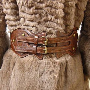Vintage Boho Leather double belt buckle New
